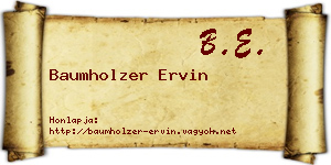 Baumholzer Ervin névjegykártya